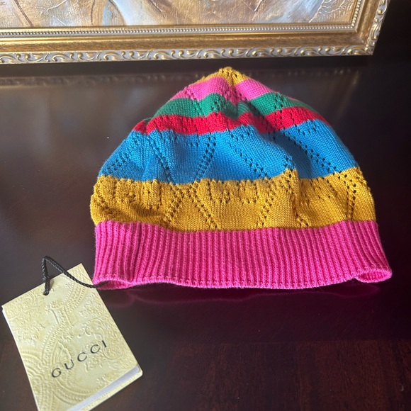 GUCCI COTTON KNIT HAT MULTICOLOR S - Picture 4 of 4